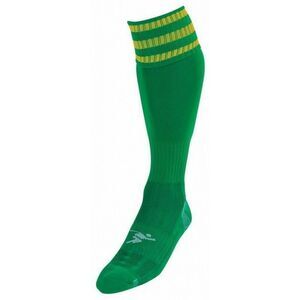 Precision Childrens/Kids 3 Stripe Pro Soccer Socks / Green/Gold